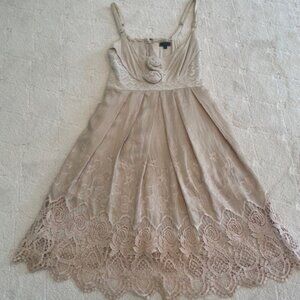 Anthropologie Left of Center BOHO Beige Spaghetti Strap Dress – SMALL